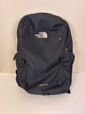 The North Face Jester Backpack - Black with Rose Gold Accents Unisex